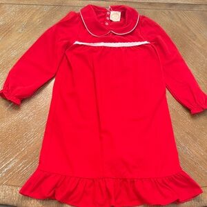 The Beaufort Bonnet Company Girls' Red Long-Sleeve Ruffle Nightgown